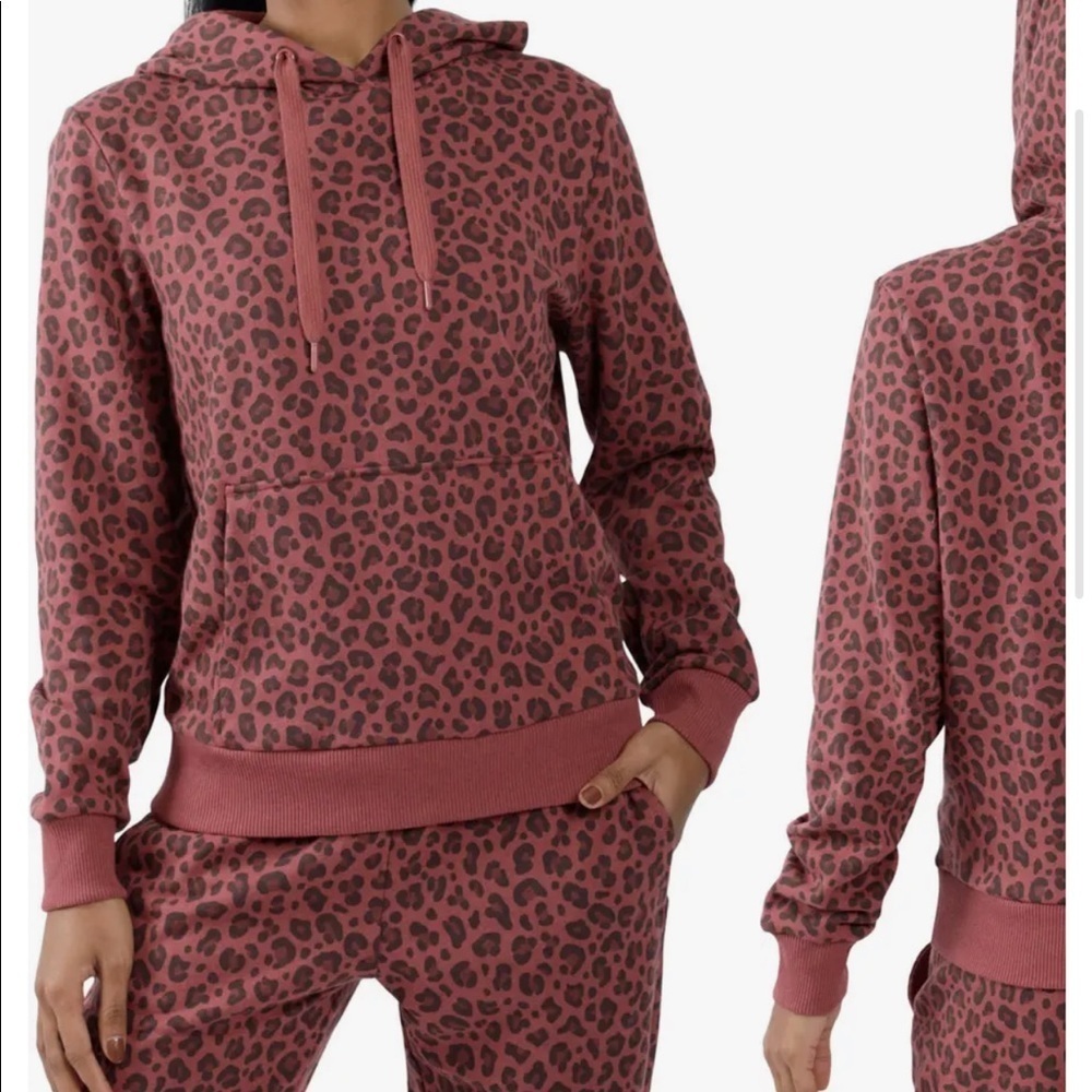 90 DEGREE BY REFLEX Patterned Brushed Pullover Hoodie